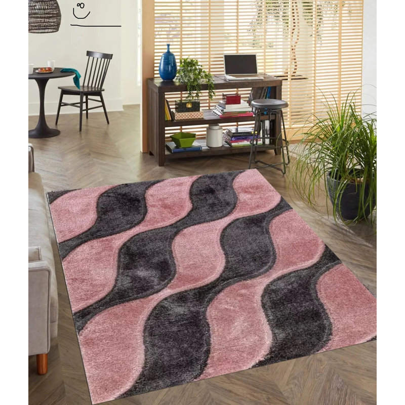 Geometric Shag Area Rug, Rectangle 160 x 230 cm