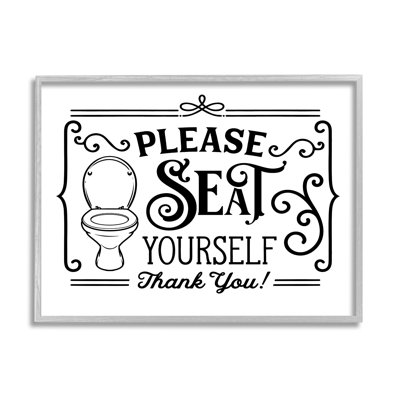 " Seat Yourself Vintage Style Bathroom Toilet Design " by Lettered And Lined