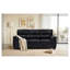 Canapé moderne Mid-Century 81 po avec revêtement en tissu métallisé et accoudoirs coussinés, noir