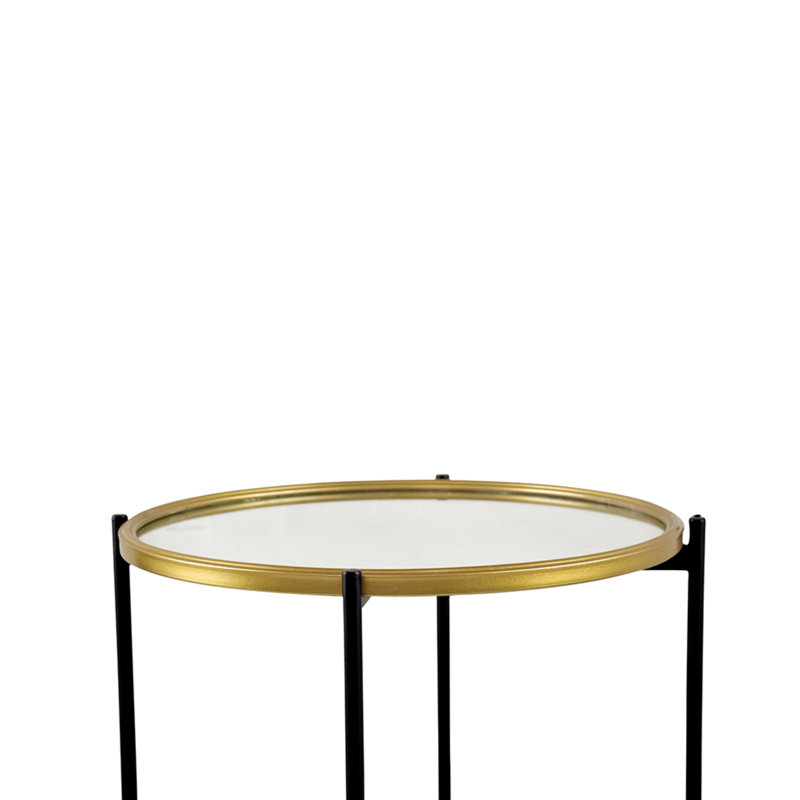 Ensemble de tables de bout avec cadre en verre de 23,6 po de hauteur
