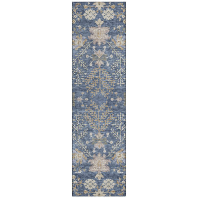 Doris Blue Washable Indoor-Outdoor Rug - 