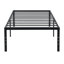 Structure de lit simple en métal noir robuste avec assemblage rapide, sommeil silencieux et confortable, résistance de 750 livres, support de matelas renforcé, espace sous le rangement, trous pour le pied de la tête, convient