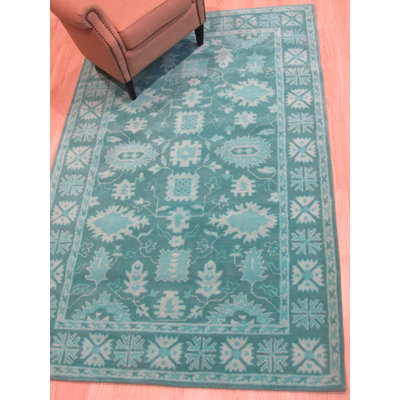 Bachar Oriental Teal Hand Tufted Area Rug