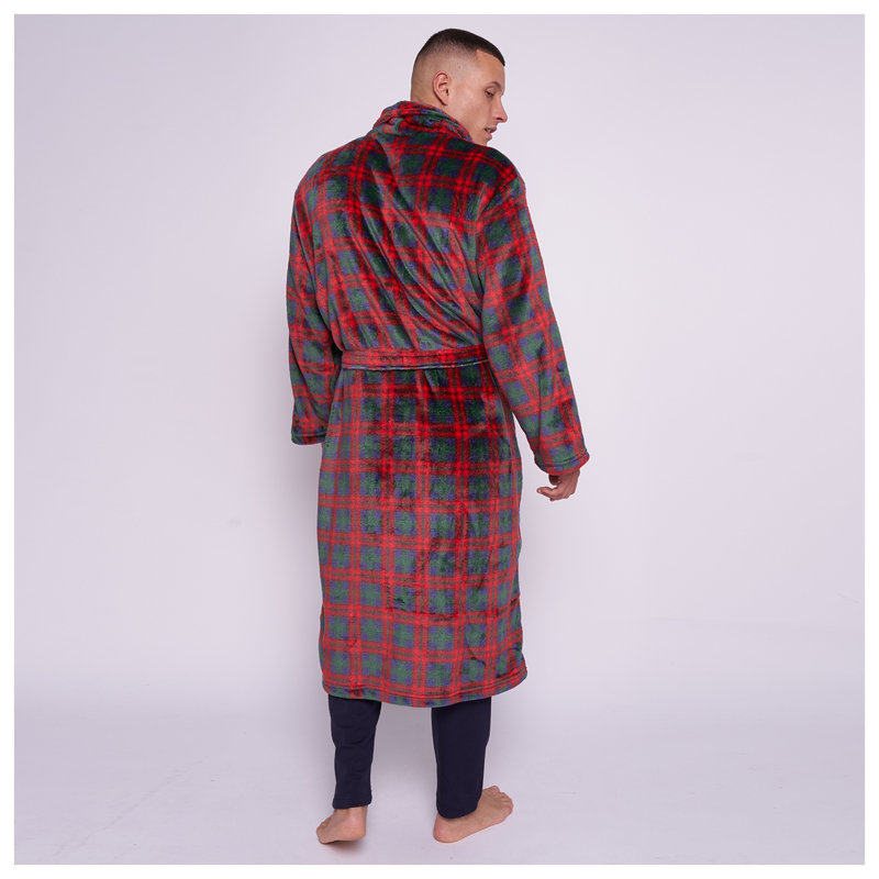 Wiber Mid-Calf Bathrobe with Pockets, Red