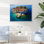 Village de plage aérienne dans le sud de la France III - plage et océan, art mural