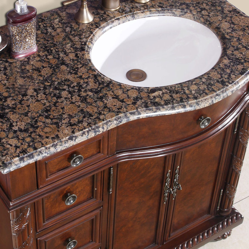 Akishia 36'' Single Bathroom Vanity with Granite Top