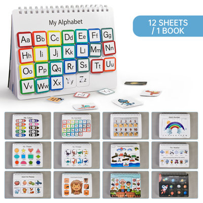 Livre d'activités préscolaire et kit d'origami créatif – 1 classeur d'apprentissage interactif avec 12 thèmes + 3 livres d'origami (90 modèles) pour les enfants de 3 ans et plus