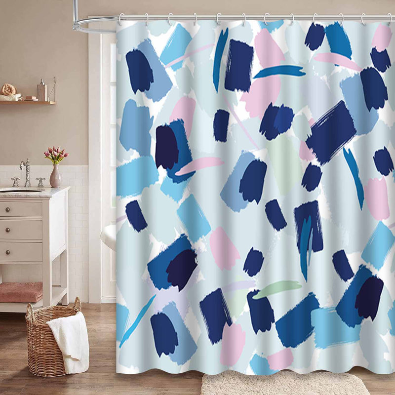 Rideau de douche avec 12 crochets, L 72 po x l 78 po