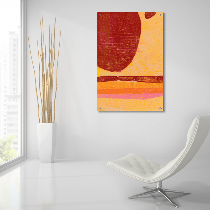  «Red Dot Series 1» par Laura Gibson, art mural en verre acrylique, 24 po x 36 po
