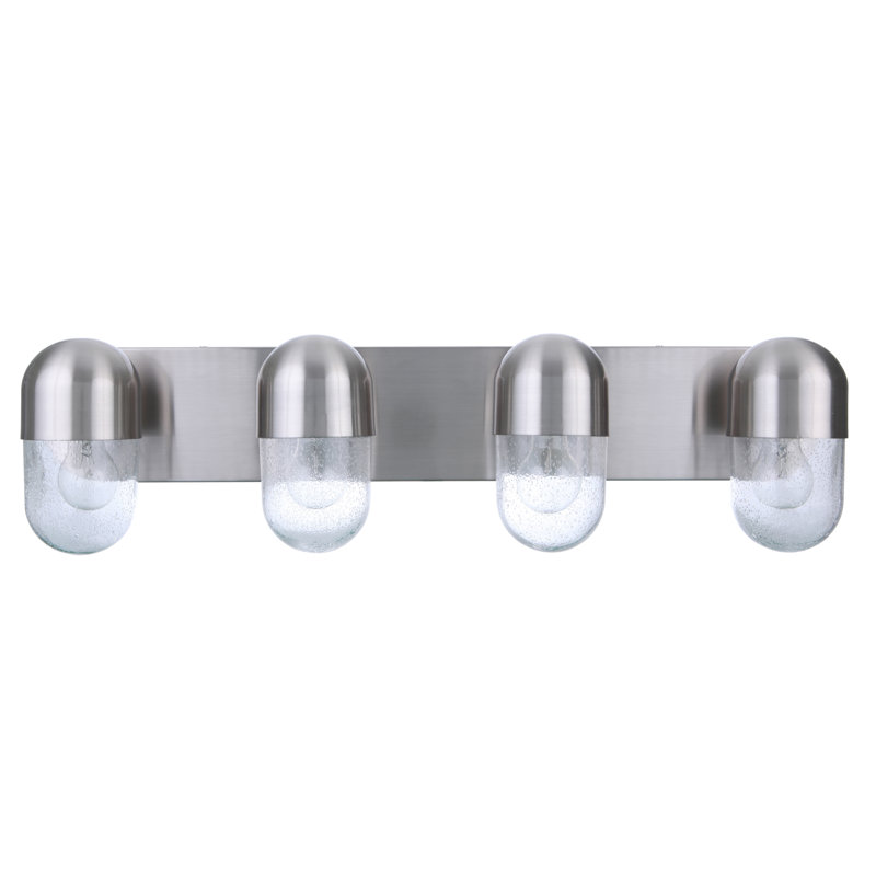 Barre d'éclairage de salle de bain 4 lumières Rochel, Nickel