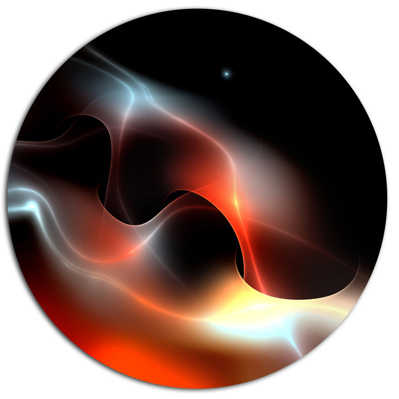 « red black abstract fractal design », impression sur métal, H 23 po x l 23 po x P 1 po