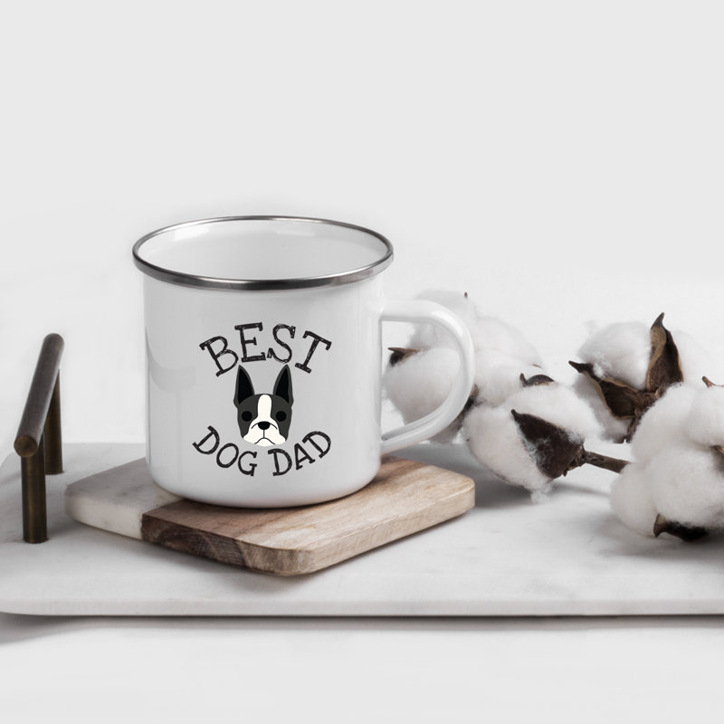Grande tasse à café « Best Dog Dad », Boston-terrier
