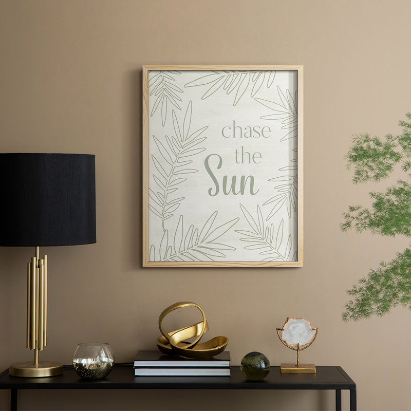 «Chase the Sun», reproduction encadrée - bois massif, H 11 po x l 9 po, Naturel