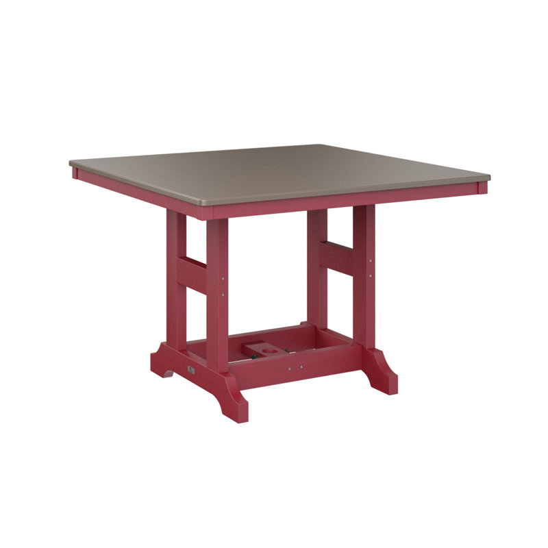 Table de salle à manger à hauteur de comptoir carrée 44 po Berlin Gardens Garden Classic, Bronze martelé, Rouge écarlate