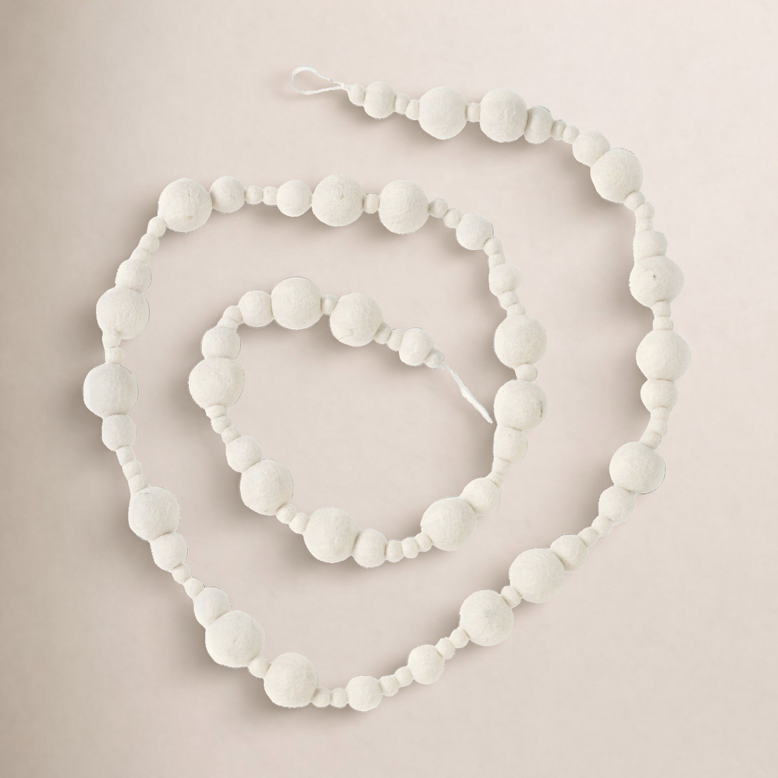 White Pom Pom Novelty Garland