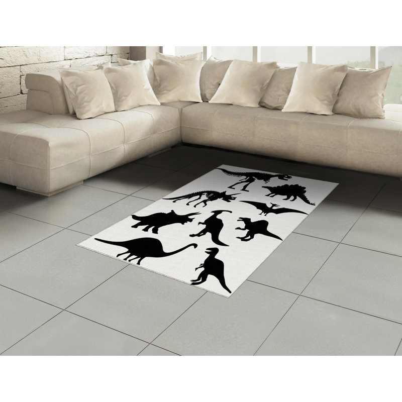 Dinosaur High Density Long Fiber Poly Threads Decorative Area Rug Carpet, Rectangle 4' x 5'8"