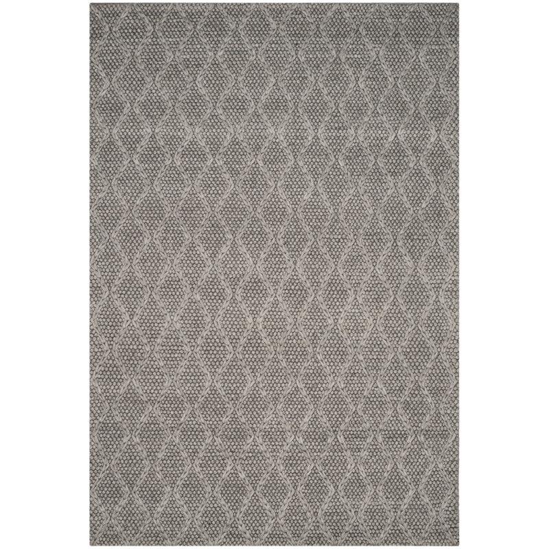 Sinope Hand Tufted Wool/Viscose/Cotton Solid Color Rug in Gray, Rectangle 6' x 9'