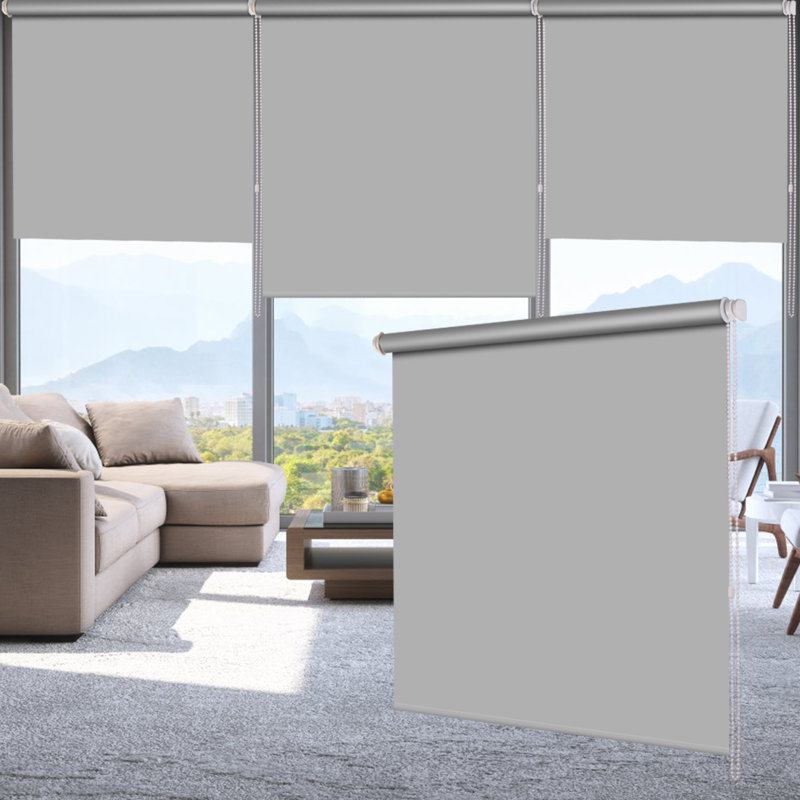 Blackout Roller shade, Gray, 20" W x 79" L