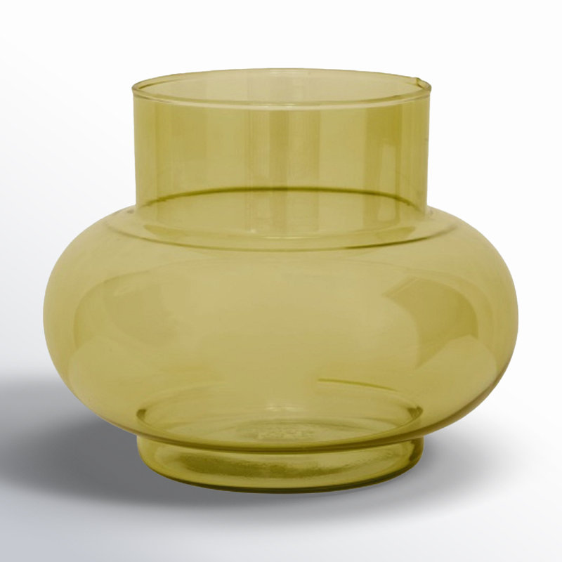 Clarabelle Glass Table Vase, 6.8" H x 5.3" W x 8.65" D, Olive