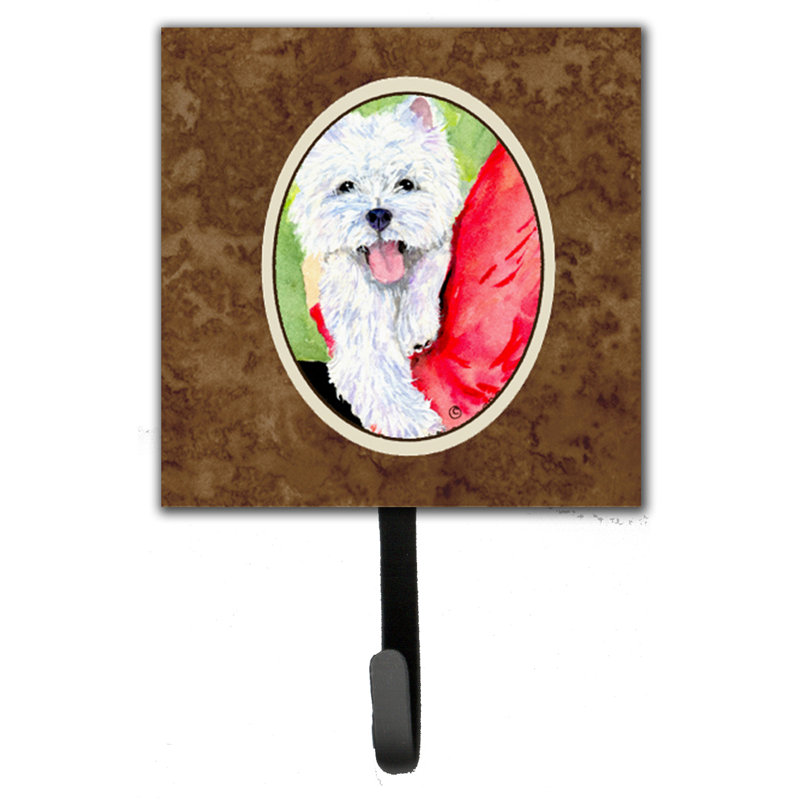 Porte-laisse westie et crochet mural