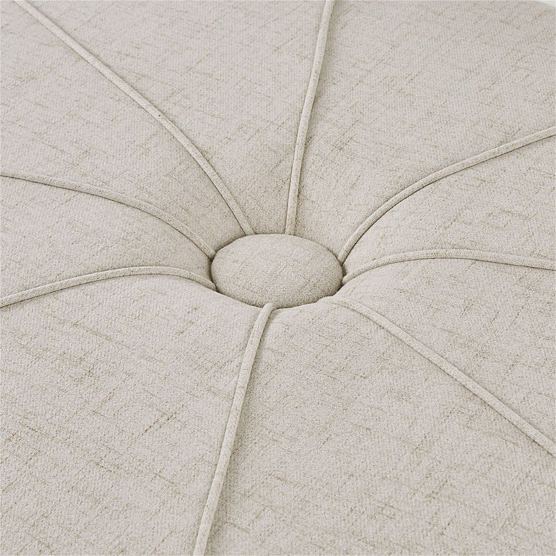 Grand repose-pieds de cocktail en polyester de style moderne avec capitonnage à boutons pour le décor du salon et des sièges supplémentaires