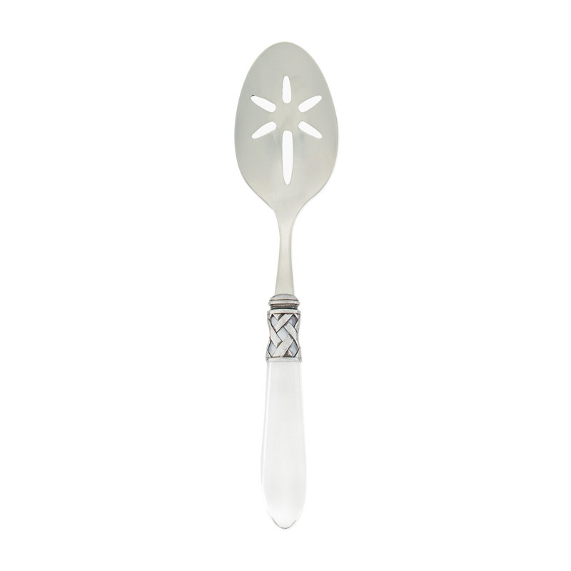 Aladdin Pierced Table Spoon, Antique Clear