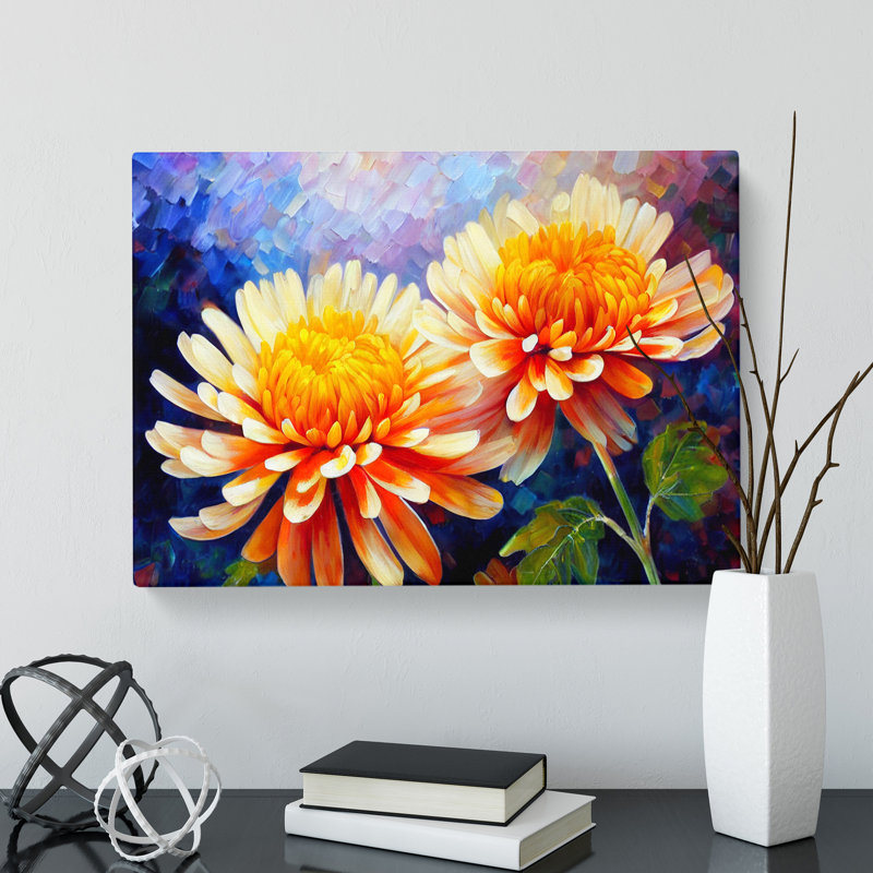 Chrysanthemum Flowers Vol.2 - Wrapped Canvas Print, 40cm H x 60cm W x 3cm D