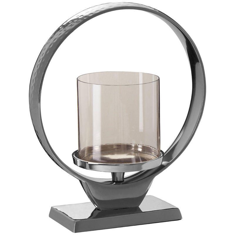 Tabletop Hurricane, 37cm H x 37cm W x 9cm D, Silver