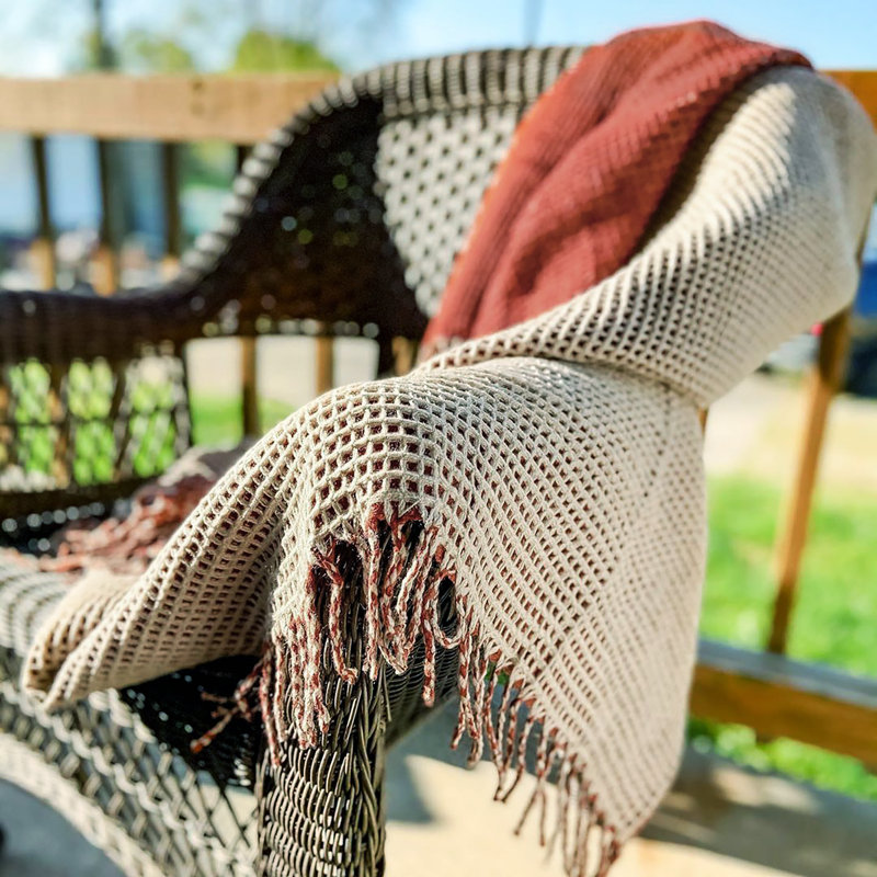Classic Knitted Throw Blanket, Indigo