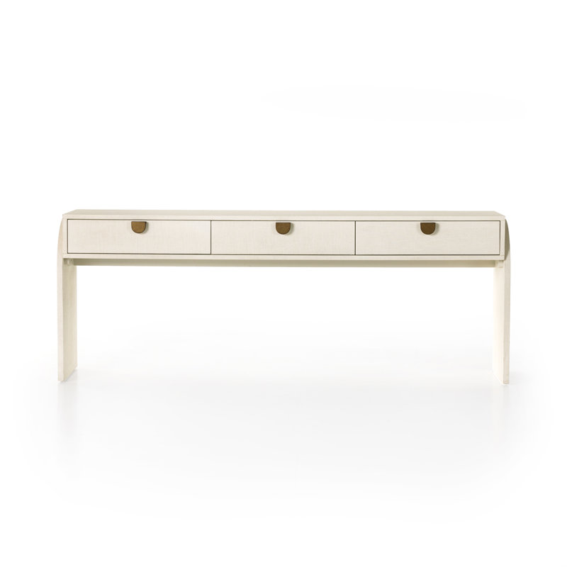 Tillie Callahan 78" Console Table, Ivory Painted Linen