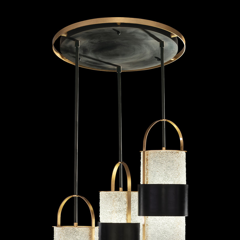 Bond 6 - Light LED Pendant, Clear, Black/Gold