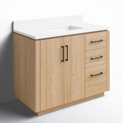 Cloverfield 42'' Single Bathroom Vanity with Cultured Marble Top