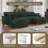 5 - Piece Upholstered Green Faux Rabbit Fur Flannel Reversible Modular Sofa Living Room Sectional Couch with Ottoman-850720672-850720673