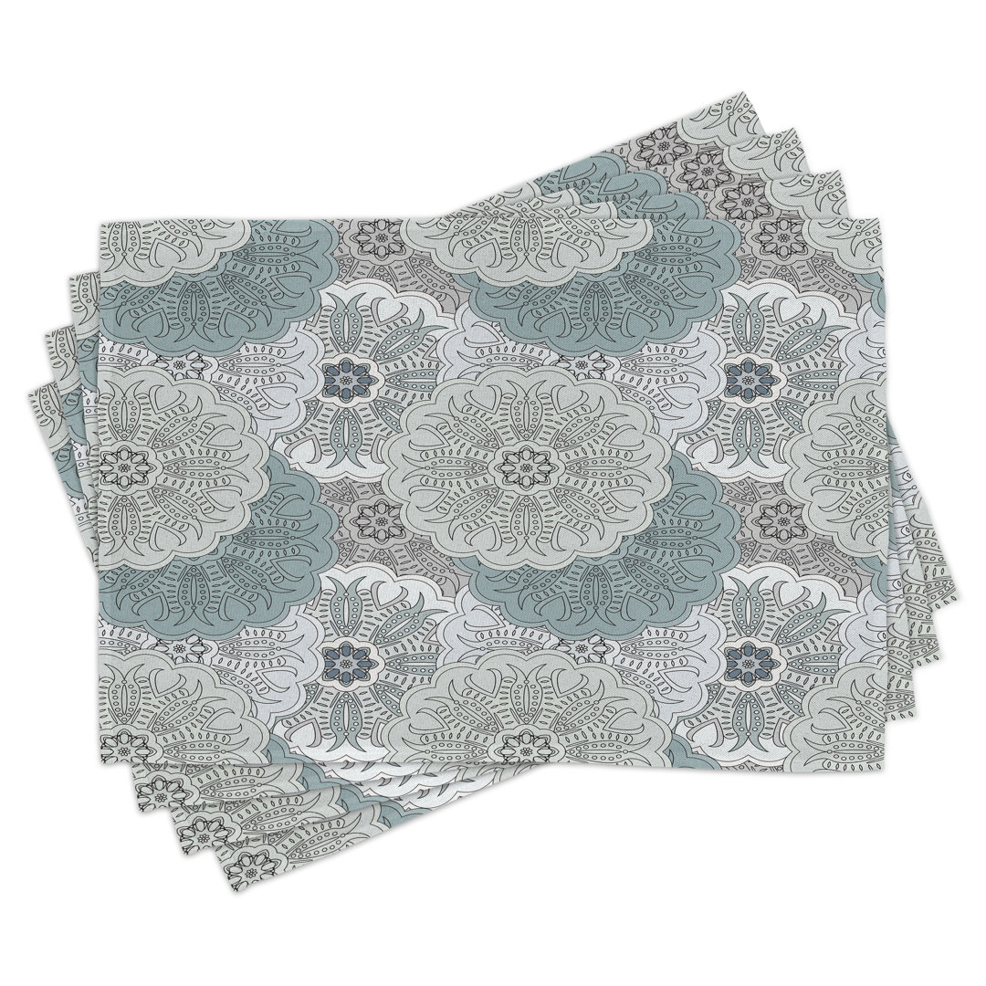 Platzdeckchen 4er Set, Orientalischer Stil, Blau