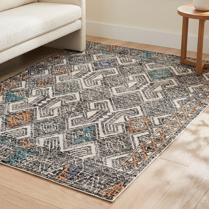 Eliel Hand Tufted Geometric Indoor Rug, Rectangle 8' x 11'