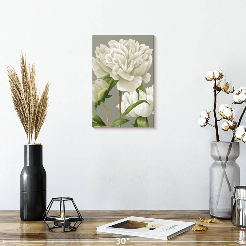 Harnek White Peonies II, 12" H x 8" W