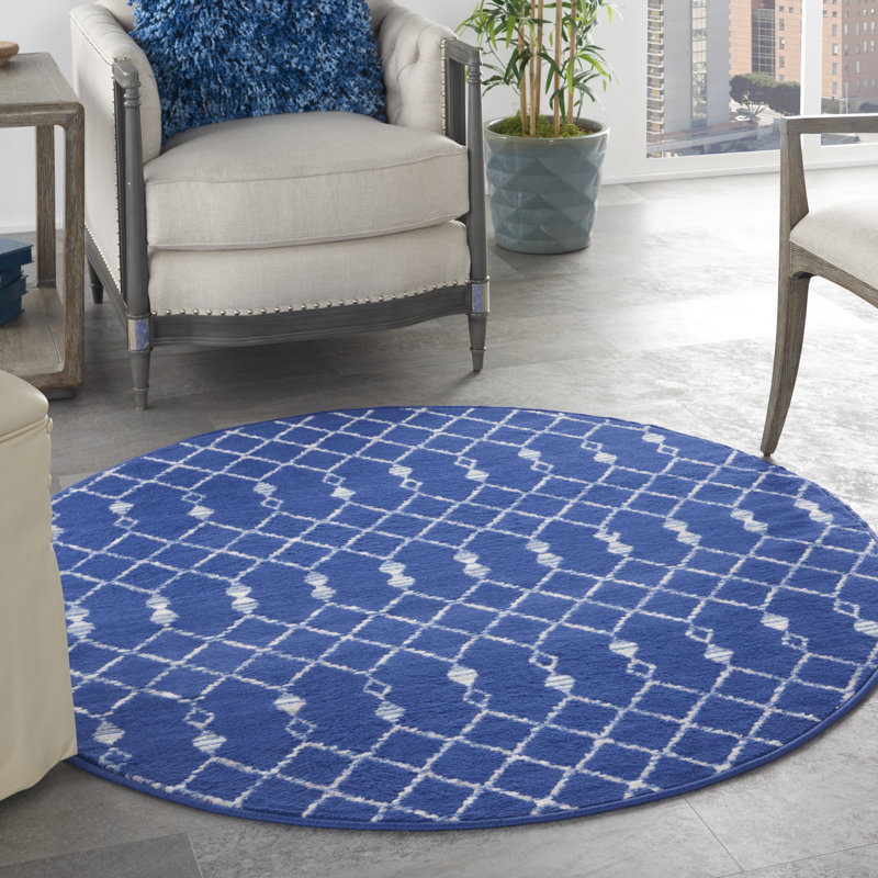 Geometric Indoor Rug, Round 5'