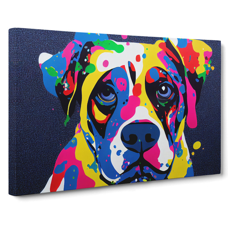 Painted Dog Vol.3 Abstract - Wrapped Canvas, 40cm H x 60cm W x 3cm D