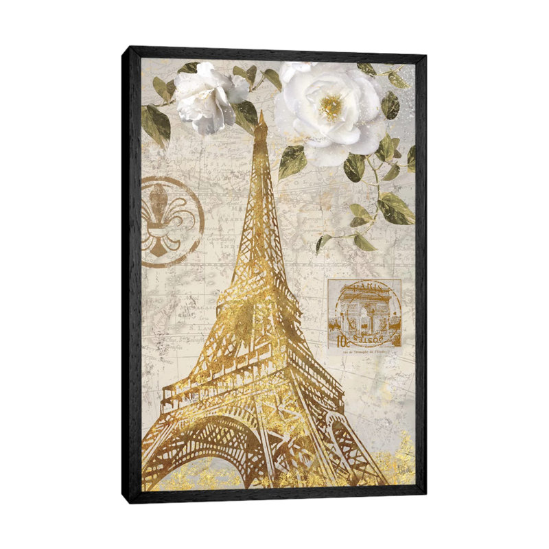 Le Jardin Eiffel by Nan - Print on Canvas, 101.6 cm H x 66.04 cm W, Black Framed Canvas