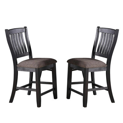 Ensemble de 2 chaises hautes rembourrées en tissu