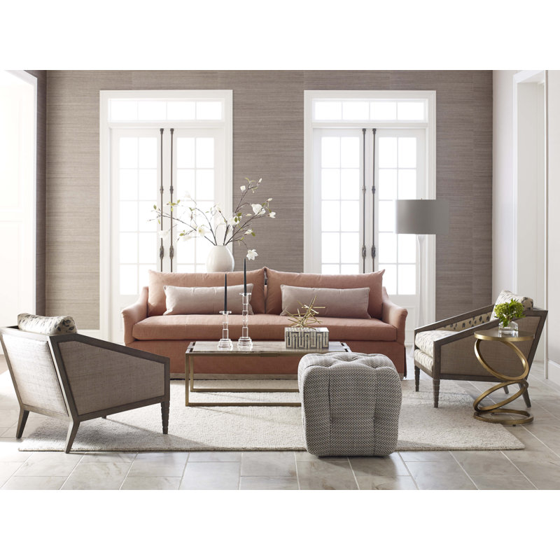 Glen Haven Square Ottoman, Toodaloo Parchment