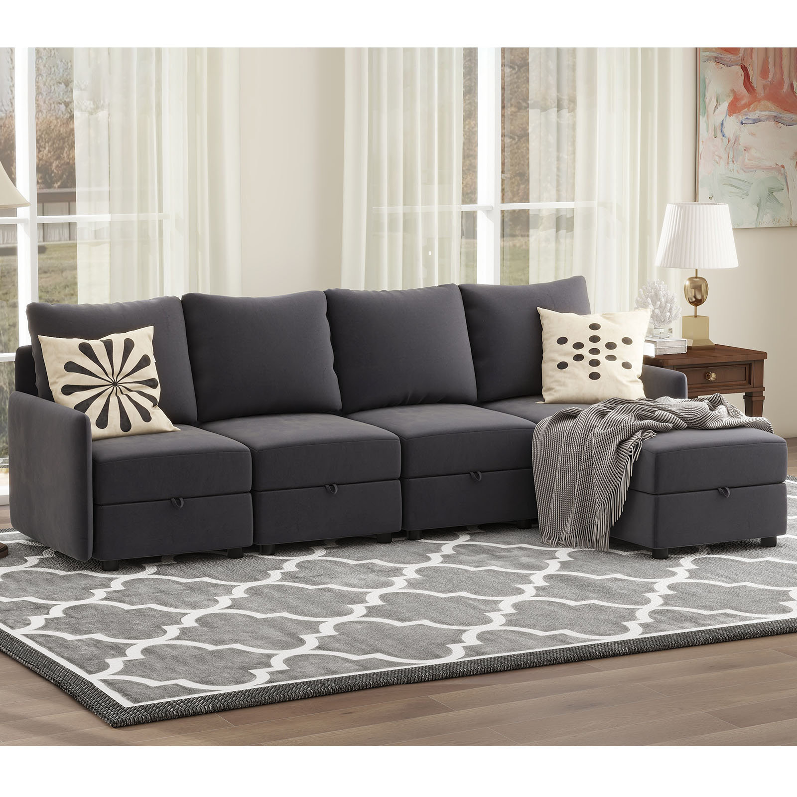 Latitude Run® Krustan Convertible Sectional Sofa with Storage Chaise