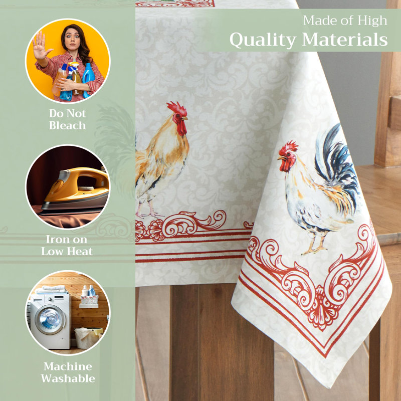 Maison d' Hermine Table Cloth Rectangle Table 100% Cotton 70 x 120 Inches Tablecloth Reusable Decorative for Dining Room Farmhouse Home Valentines Day Decorations Spring Summer - Campagne