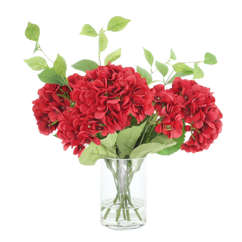 Hydrangea Arrangement in Vase, 21" H x 15" W