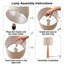 Lampe de table en bois massif naturel 20 po Manveen