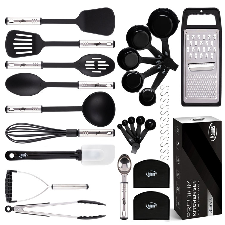 Kaluns 35 Piece Kitchen Utensil Set, Nylon and Stainless, Non Scratch &  Reviews