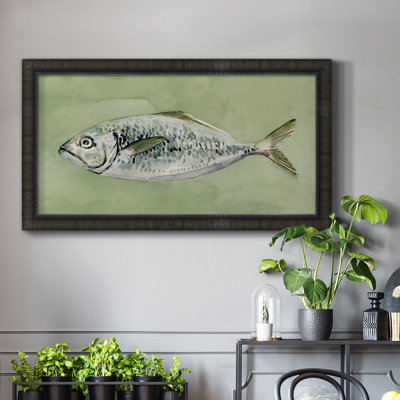 «Green Sea Swimmer II», peinture sur toile à cadre unique