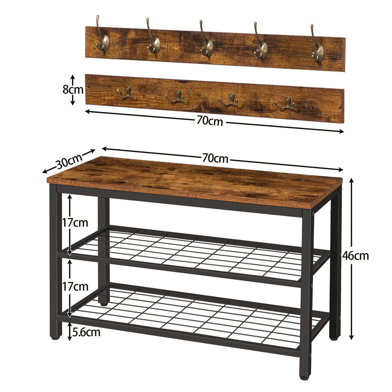 Aadit Wall 9 - Hook Wall Mounted Coat Rack