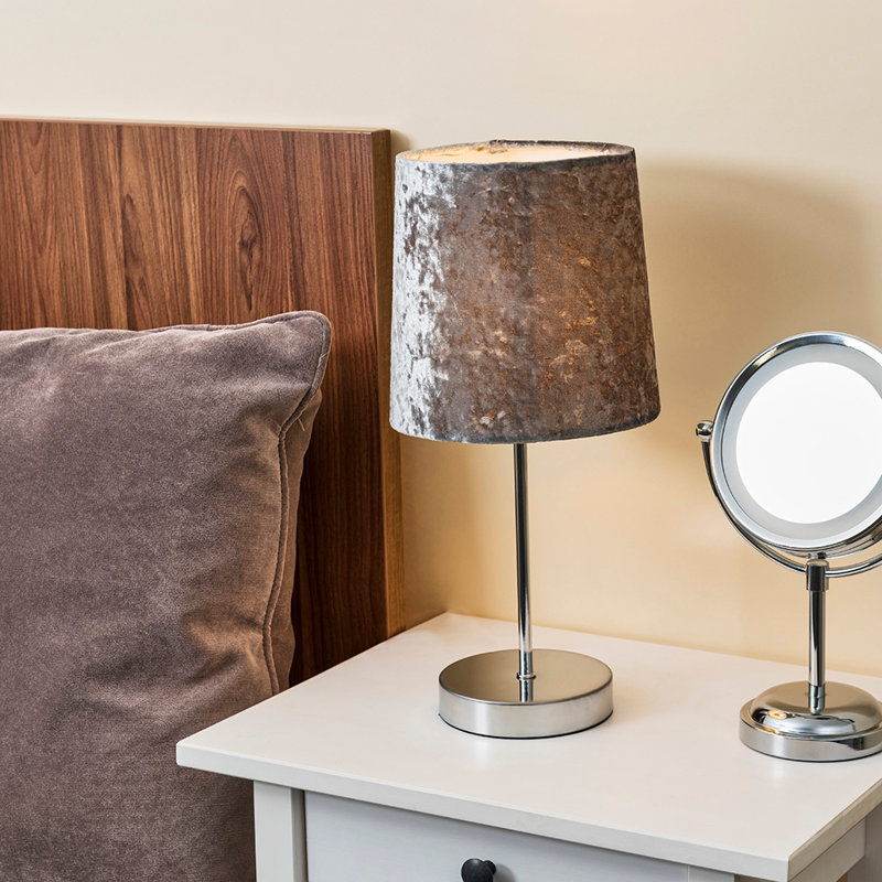 Lynnette Metal Table Lamp, Silver Grey, LED Bulb