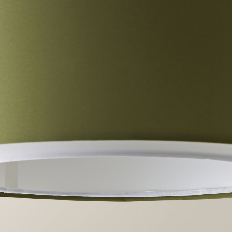 Blended Fabric Drum Pendant Shade, 24cm H x 35cm W x 35cm D, Green